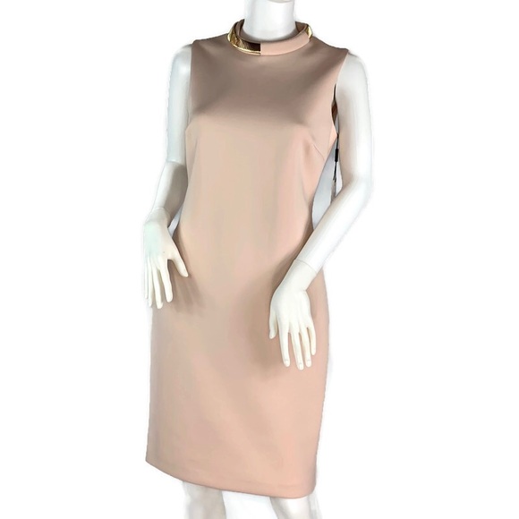 Women’s Sheath Dress With Necklace Detail - Picture 2 of 8